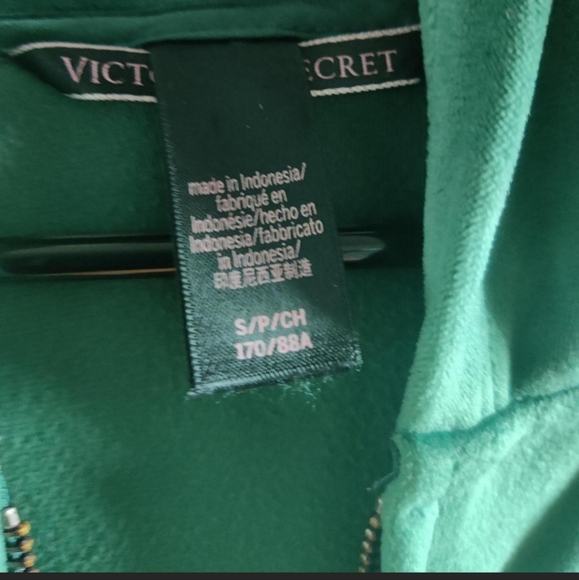 Victoria's Secret Velour Cropped Full Zip Hoodie - Picture 2 of 4